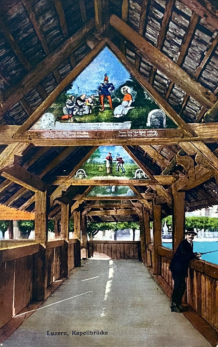 Cartoline postali: Luzern, Kapellbrücke - Innenansicht – Usato da Root venduto da ENGLAND-TREASURES 1