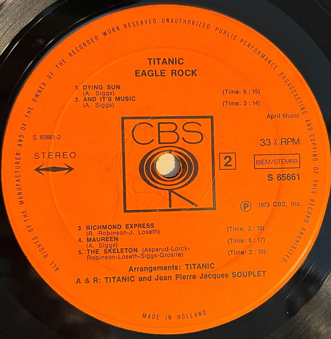 Vinyles: TITANIC - EAGLE ROCK - 33 Tours – D'occasion à Bussigny par vinyl-pas-cher 4