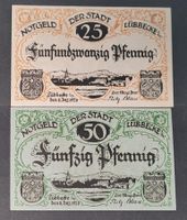 25 + 50 PFENNIG / LÜBBECKE 1920 (2) BANKFRISCH