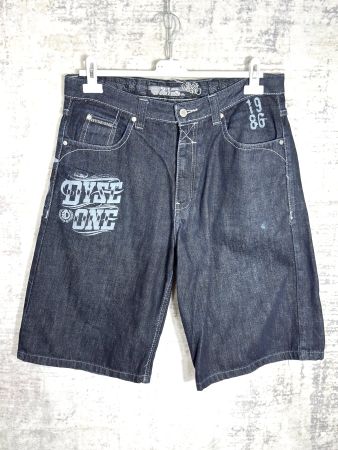 Y2K DYSE ONE BAGGY DENIM STREETWEAR SHORTS Sz: 32