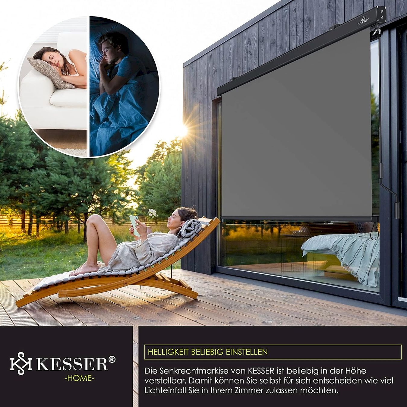 Markisen: Aussen-Senkrechtmarkise 200x250 grau – Neu und originalverpackt aus Bottighofen von zaap 3