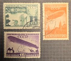 Sowjetunion UdSSR 1931 Dirijablestroenie Zeppelin (3 Stk.)