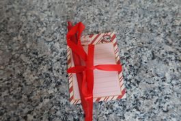 Weihnachtsnotizblock und Kugelschreiber