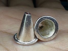 2 St. 925 Silber Schmuck Perlenkappen / Endkappen