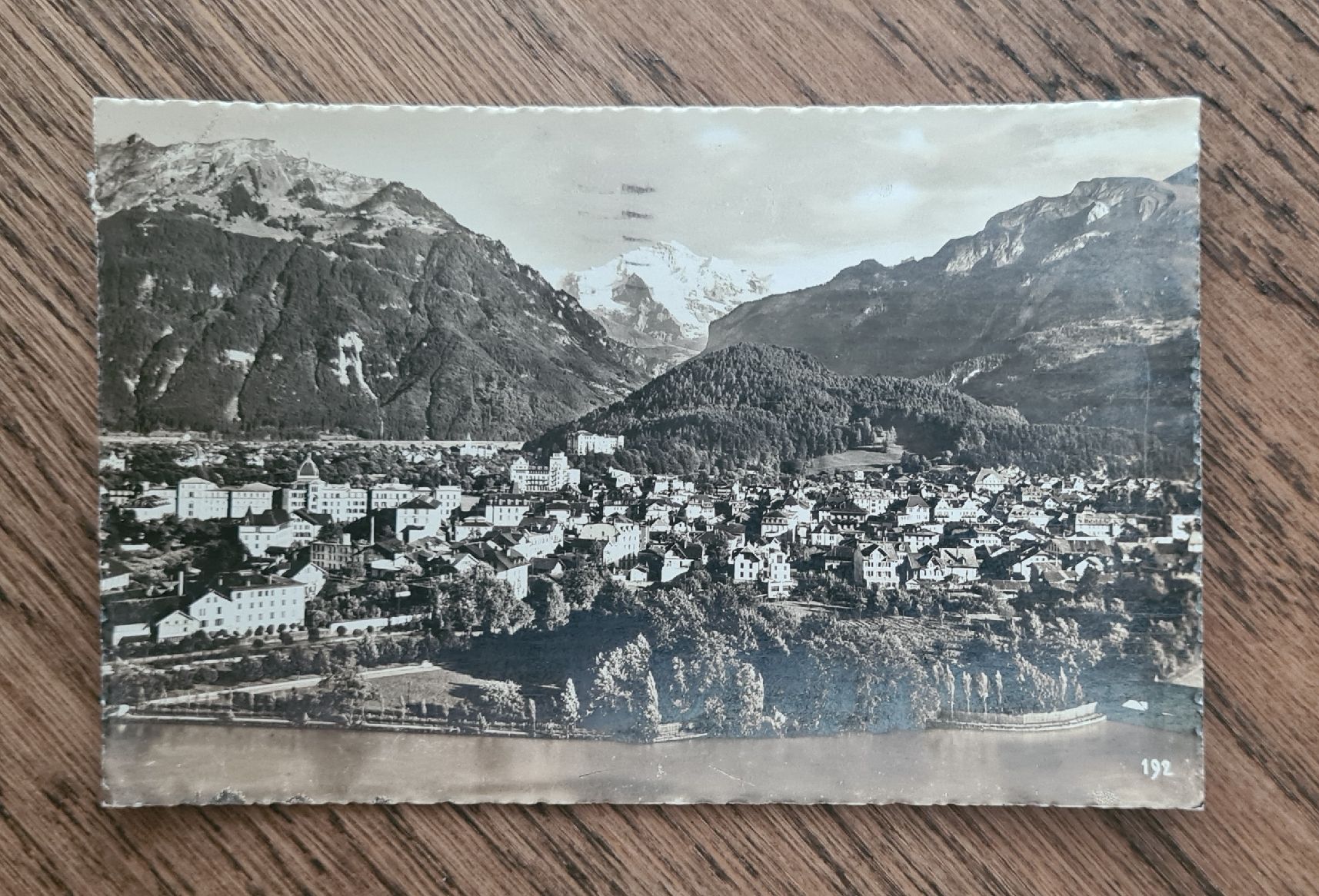 Ansichtskarten: Interlaken mit Jungfrau 1938 – Gebraucht aus Ebikon von Donar50