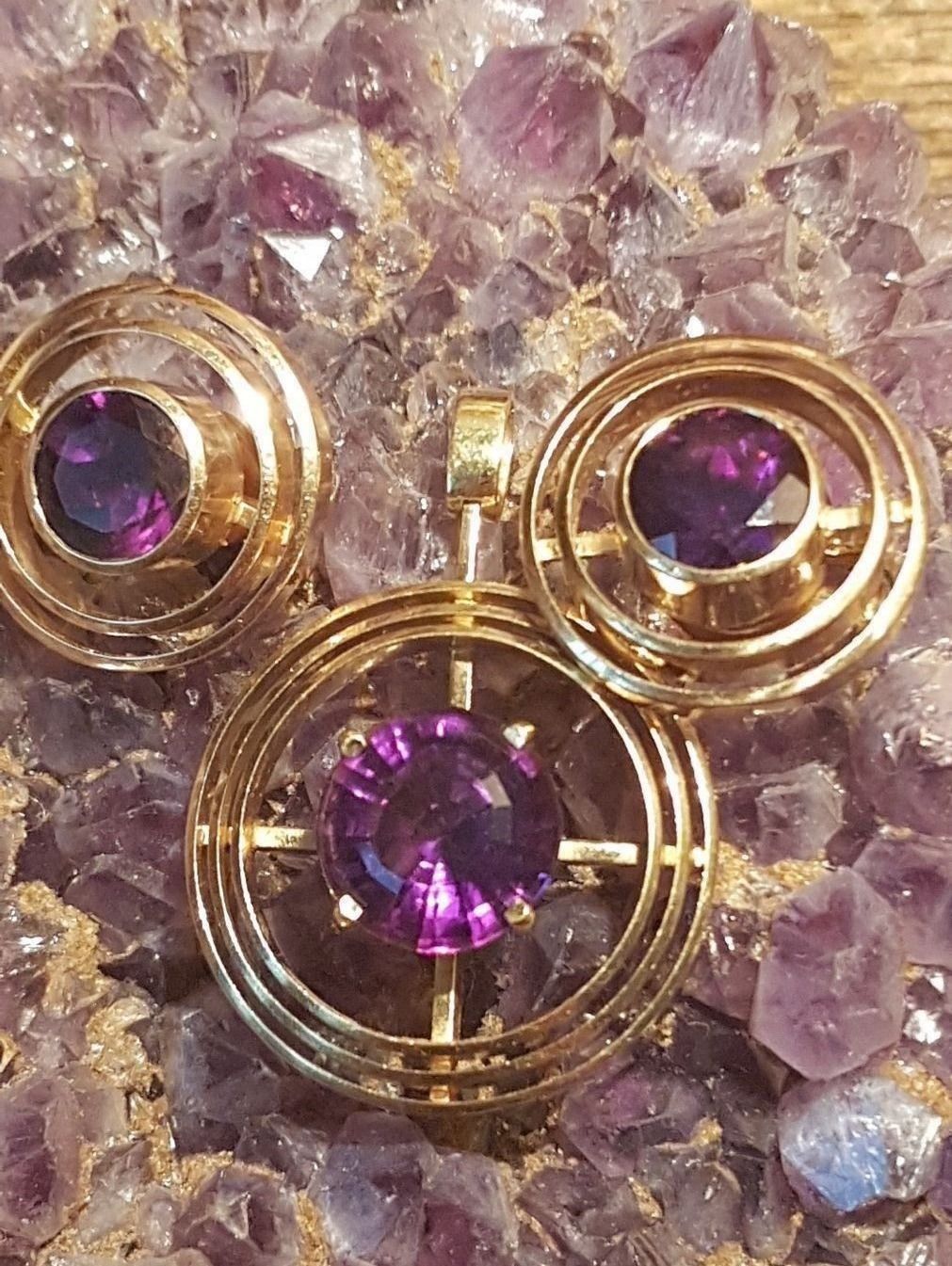 Boucles d'oreille: Tolles Schmuckset mit Amethysten – Neuf (Voir description) à Unterägeri par Altgoldschmuck 3