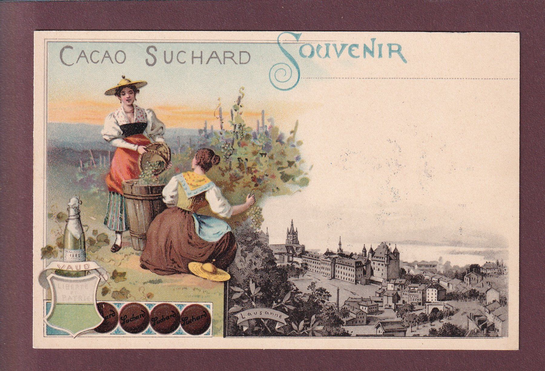 Ansichtskarten: LAUSANNE - Cacao Suchard – Gebraucht aus Pully von nicecards