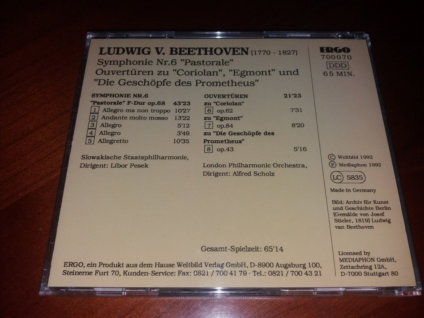 CD: Beethoven - Symhonie Nr.6 Pastorale, D9 – Usato da Sessa venduto da discoverymedia 1