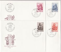 FDC Einzelmarken Satz SBK-Nr. 381-384 (Evangelisten 1961)