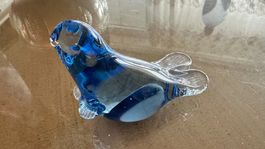 Wunderschöne blaue Kristallfigur eines Seelöwen, sehr hübsch