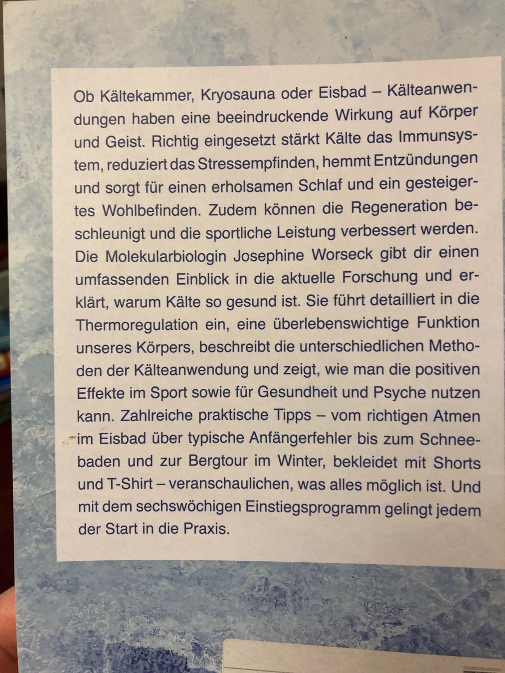 Libri: Die Heilkraft der Kälte, Kryotherapie – Usato da Baden venduto da Yoyo1 1