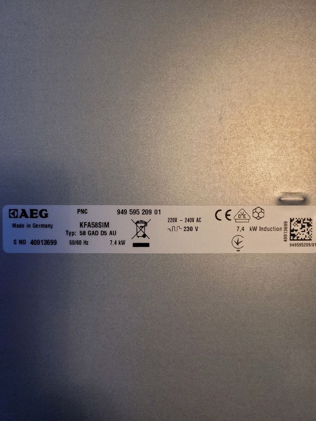 AEG Cuisinières: AEG Induktionskochfeld KFA58SiM – D'occasion à Schlieren par Popolo11 3