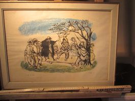 Lithographie "Le Mariage de Commedia" 1965 par Maffi