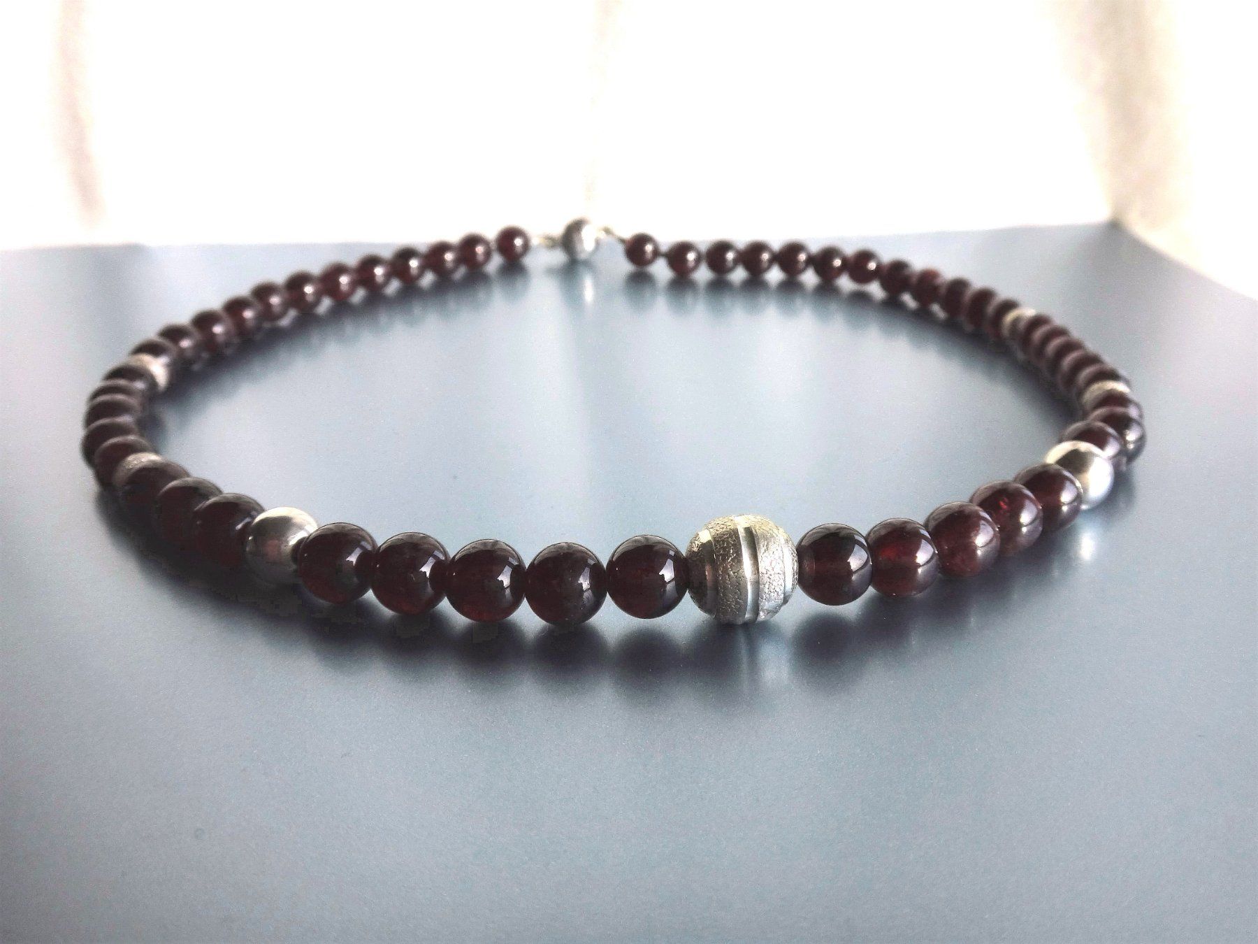 Catenine: Collier Halskette Granat Silber 925  NEU – Nuovo e nell'imballaggio originale da Dielsdorf venduto da kumsch