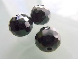 Glasperlen schwarz 10mm 2 Stück