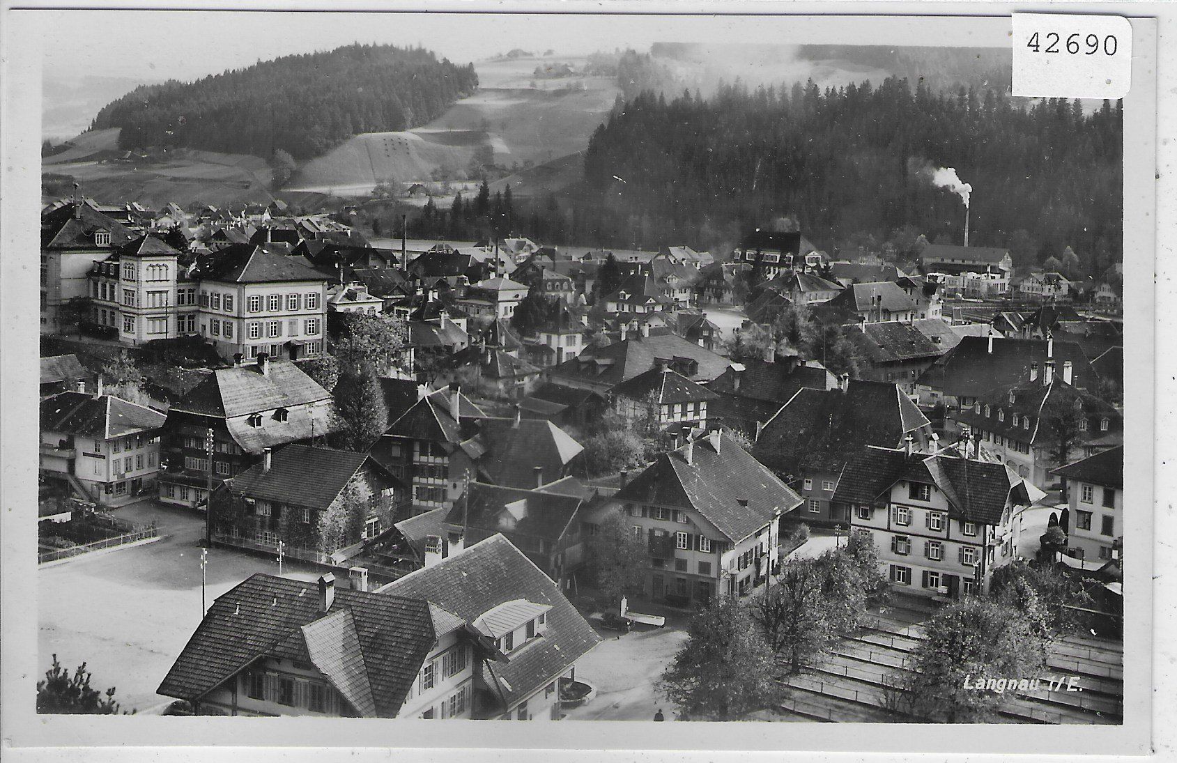 Cartoline postali: Langnau i. E. - Generalansicht – Usato da Ettingen venduto da Kartenplanet