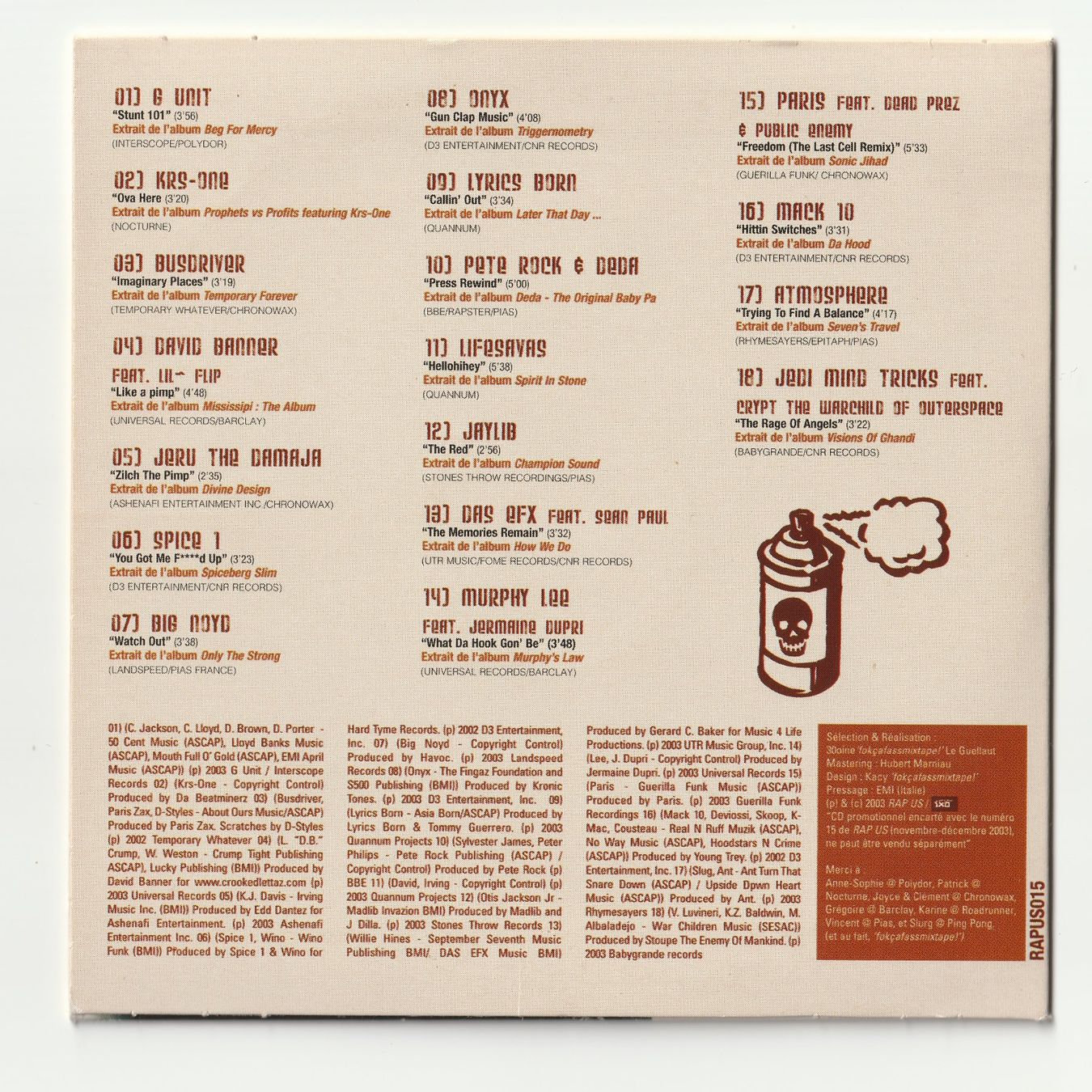 CD: Rap US Magazine 2003 G-Unit 50 Cent Madlib Raekwon AZ + CD – Usato da Romainmôtier venduto da Oaxaca9 2