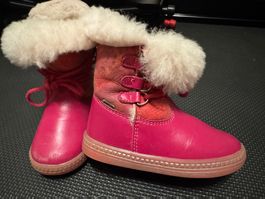 Pinke Leder-Winterstiefel – Grösse 23