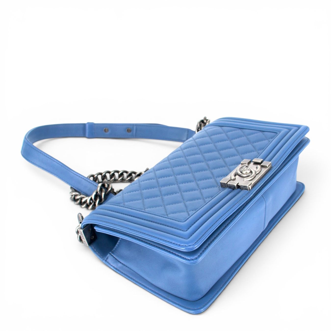 Chanel Borse da donna: Chanel Medium Boy blau RHW – Usato da Binningen venduto da Designerlabels 7