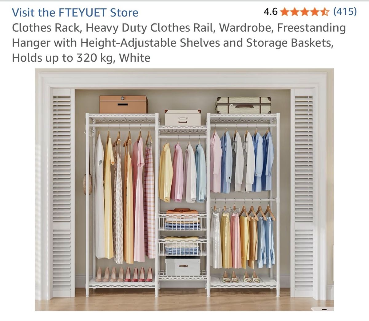 Armadi: Clothes Rack / Open Wardrobe – White – Like New – Nuovo (secondo la descrizione) da Zürich venduto da DEGU 1
