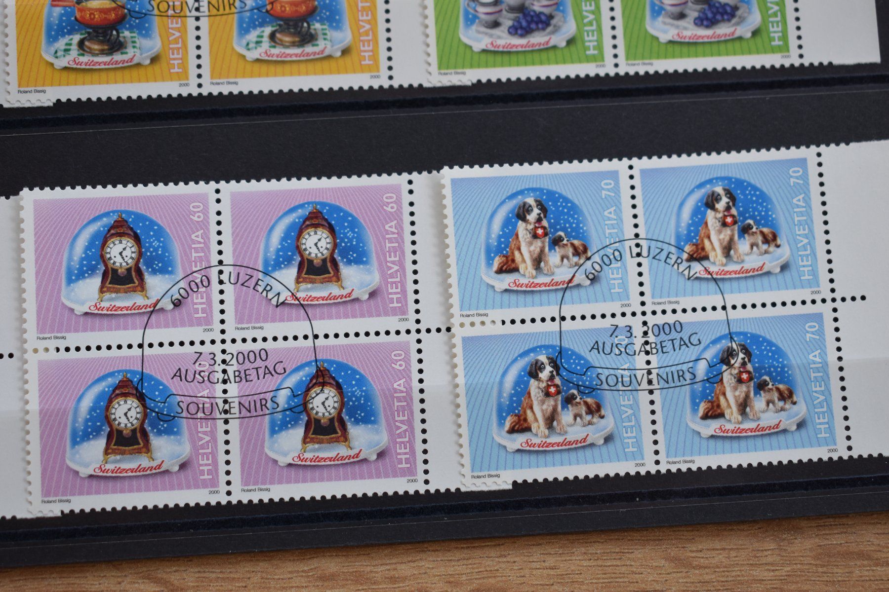 Alle Briefmarken: Souvenirs 4er Blöcke 2000  B0707Q – Gebraucht aus Bettingen von Gluscht-Oase 3