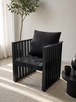 🔥Spectacular Black Modern Lounge Chair with Cushion🔥