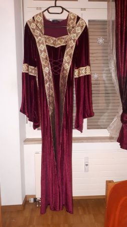 Mittelalterkleid Keltisches Kleid Prinzessinnen Samt rot S/M