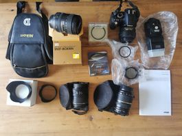 Nikon D3100 Spiegelreflexkamera-Set mit Objektiven und Blitz