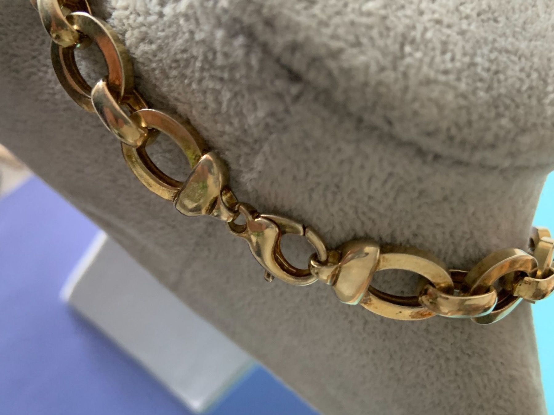 Catenine: Flachankerkette 90 cm silber/vergoldet – Usato da Dittingen venduto da Bijoubelle 2