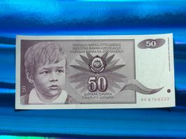 Belgrad 1990 - Jugoslawien - 50 Dinara UNC