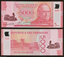 PARAGUAY - 5000 GUARANIES 2011 - POLYMER BANKNOTE - UNZ.