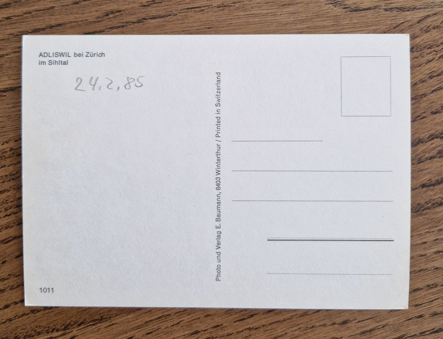Cartoline postali: Adliswil 1985 – Usato da Ebikon venduto da Donar50 1