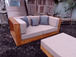 Sofa Lounge Gartensofa Couch Teakholz Loungesofa Terrasse