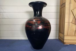 Riesige, dunkle Keramik Bodenvase