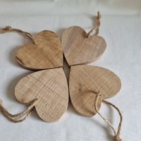 4x Naturherz Holz zum Dekorieren, Basteln, Verzieren, ORV!