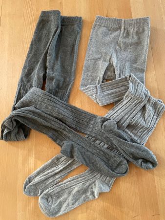 Strumpfhosen in grau und hellgrau, Gr. 33-35, ungetragen