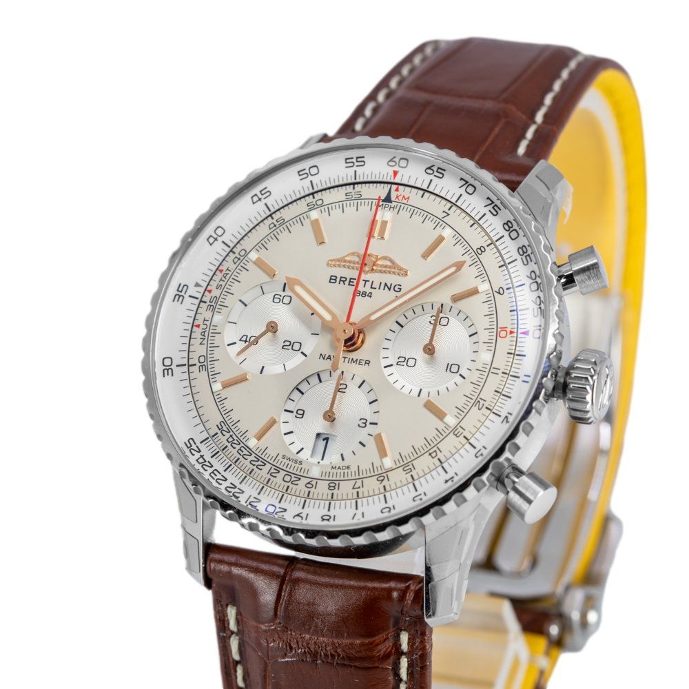 Breitling Orologi: Breitling Men's AB0139211G1P1 Navitimer B01 Chronograph 41 – Nuovo e nell'imballaggio originale da Schindellegi venduto da harveystore 3