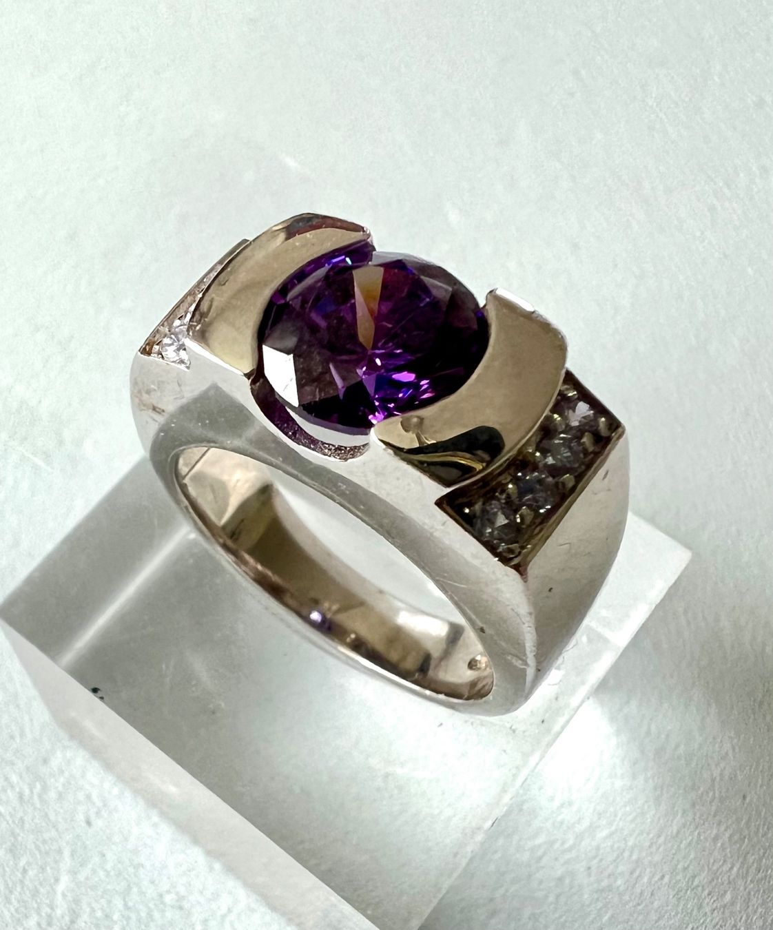 Anelli: Statementring Silber 925 mit grossem Ametrin und Zirkonia – Usato da Ruswil venduto da artbyhand 8