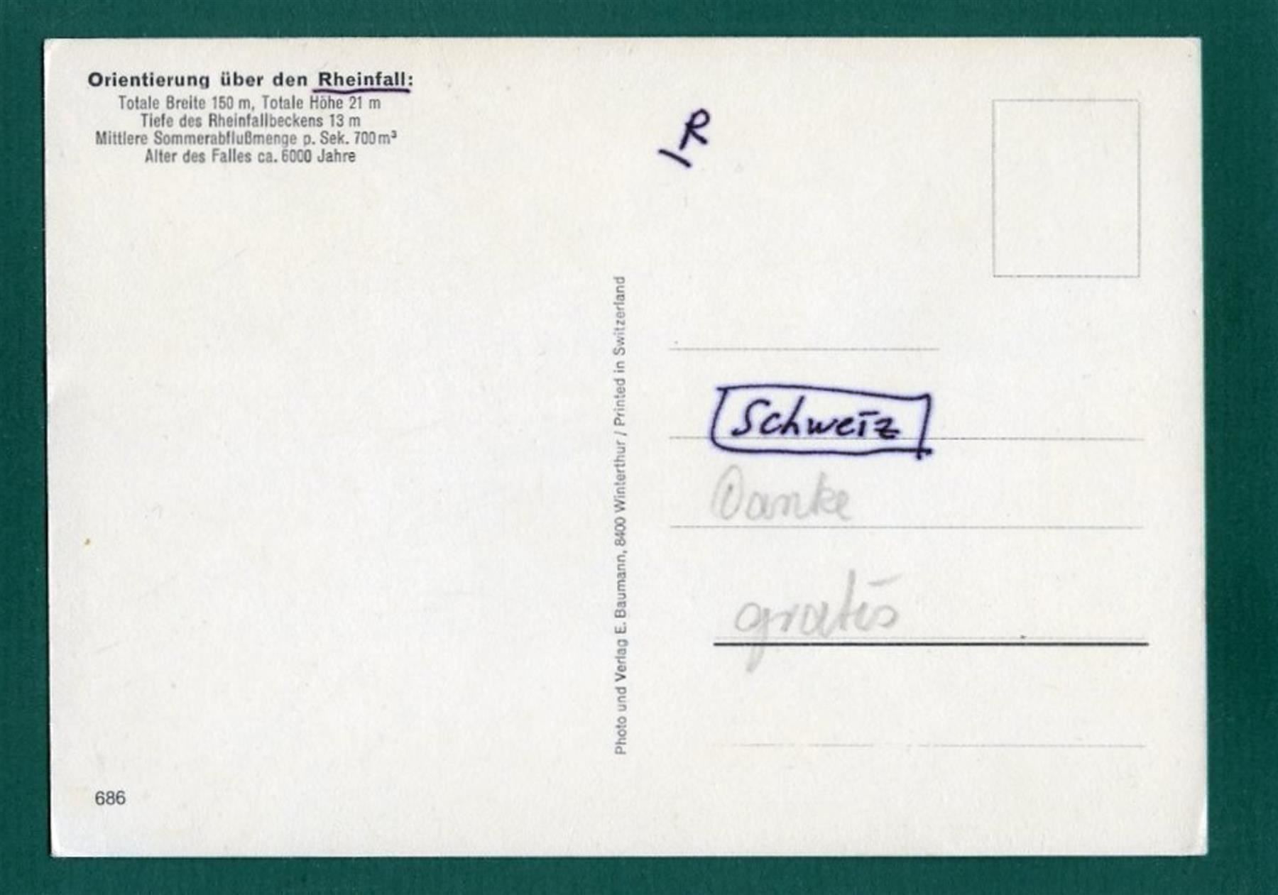 Cartoline postali: Gruss vom Rheinfall, ungelaufen, Grossformat – Usato da Sargans venduto da Hausi1951 1