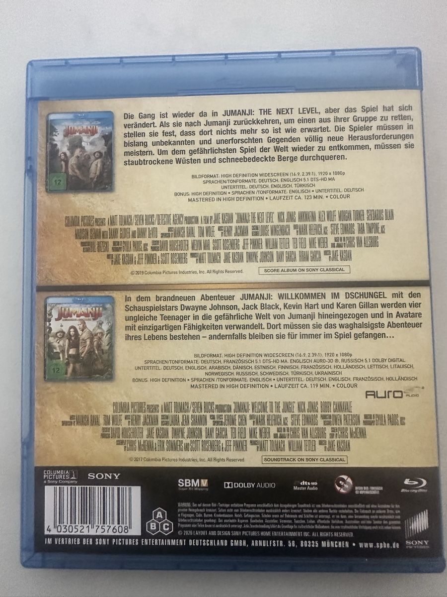 Tutti i DVDs: Jumanji 1+2 Double Pack Blu-ray Top Zustand – Nuovo (secondo la descrizione) da Hochdorf venduto da Blitzman83 1