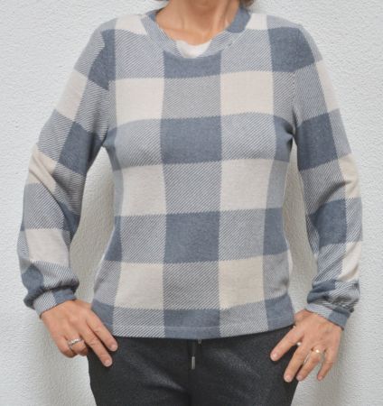 leichter Damen Pullover mit Karo Muster von Tom Tailor, Gr.S