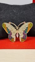 Vintage Schmetterling Brosche Gold Strass Schmuck Top