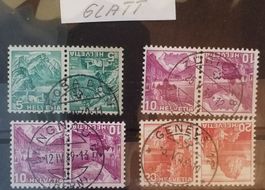 4 Kehrdruck Landschaften mit Vollstempel