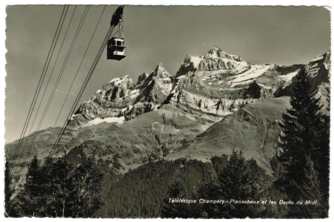 Cartoline postali: AK Téléferique Champéry - Planachaux – Usato da Zürich venduto da Tolima194