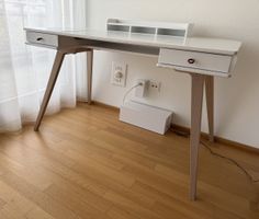 White Desk with Drawers - Oliver Furniture