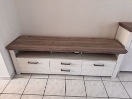 Lowboard mit Schubladen Weiss/Holzoptik guter Zustand