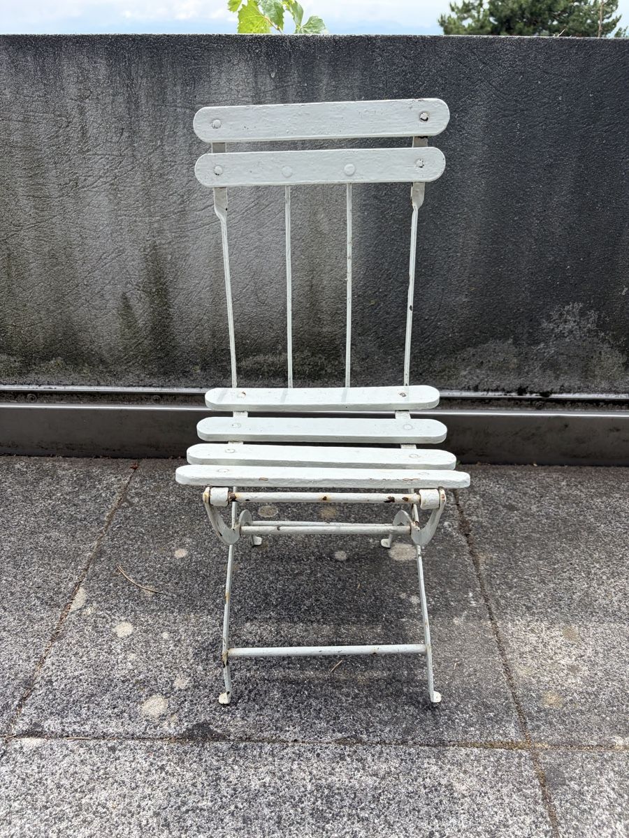 Sedie: Ancienne Petite Chaise Pliante de Jardin – Usato da Vallamand venduto da Bricbracbroc82 2
