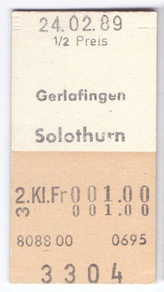 Biglietti: Billette Gerlafingen - Solothurn – Usato da Langenthal venduto da Sammlungs_aus