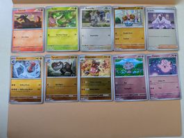 10-teiliges Set aus Reverse Holo Karten 