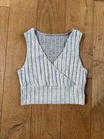 Graues Tank Top mit Rippmuster Grösse S